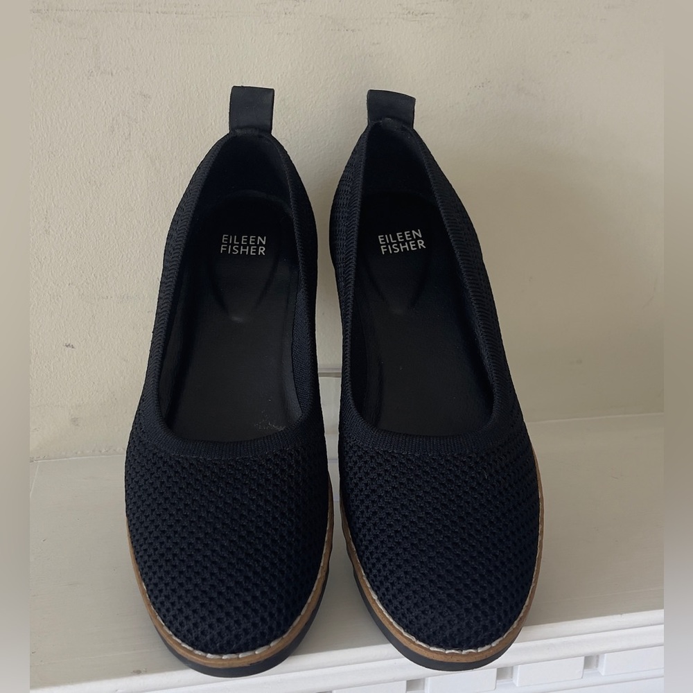 Eileen Fisher Women’s Black Etta Slip-On Flat NWT Size 9 - Picture 6 of 11